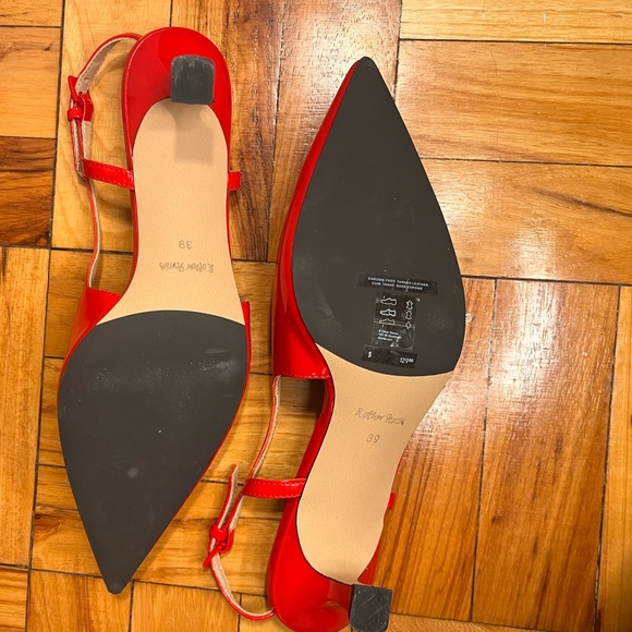 & Other Stories pointed slingback heeled pumps in red - Picture 4 of 9